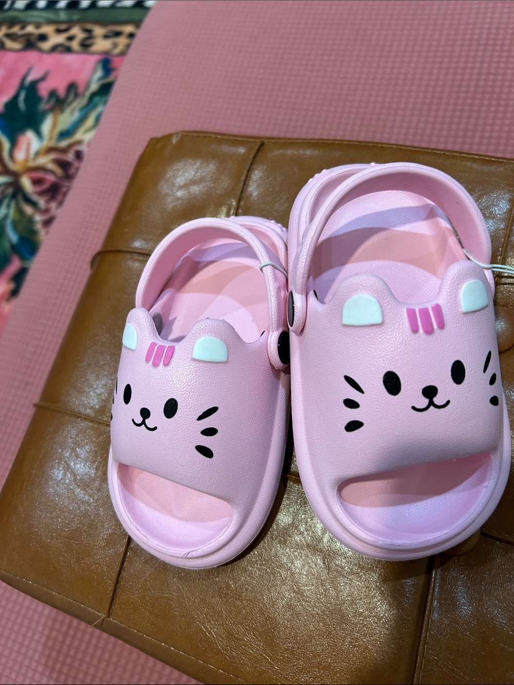 Swiggles Pink Kitty Slide Sandals with Back Strap